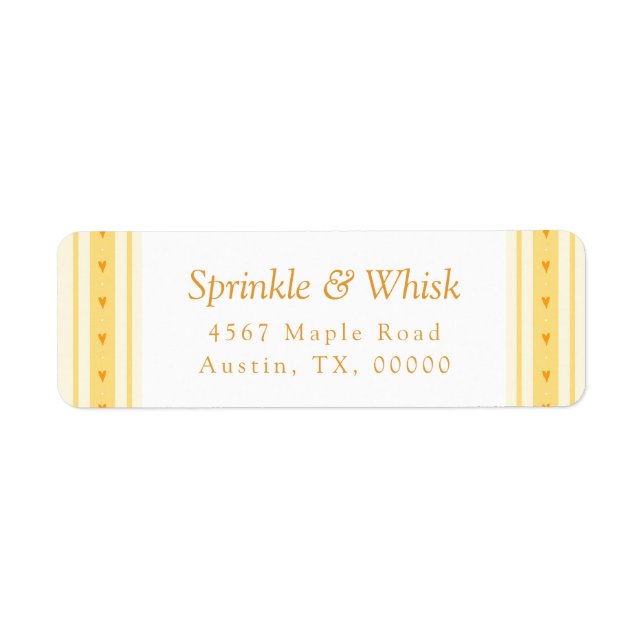 Retro Vanilla Yellow Heart Stripes Bakery (Front)