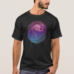 Retro Vaporwave 90s Tropical Bird  Pink Flamingo T-Shirt