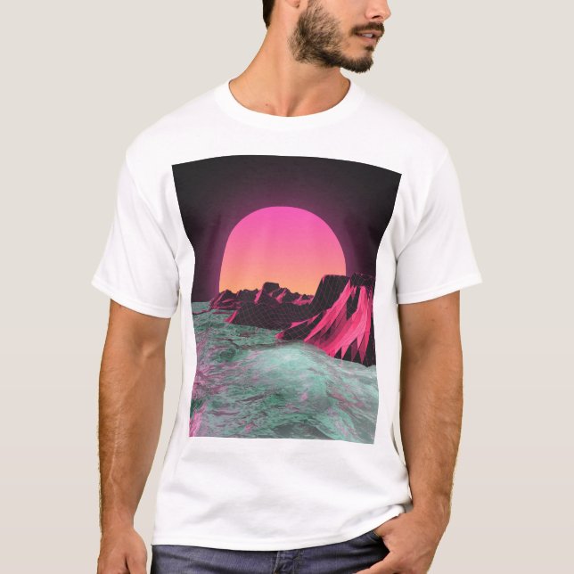 Retro Vaporwave Aesthetic T-Shirt – Neon Dreams &  (Front)