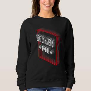 Retro Vaporwave Benton Harbour Michigan MI Sweatshirt