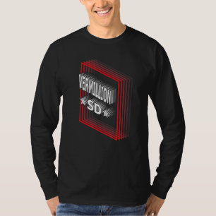 Retro Vaporwave Vermillion South Dakota SD T-Shirt