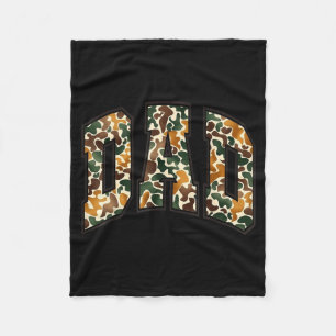 Retro Varsity Camo Dad Duck Hunting Camouflage Fleece Blanket