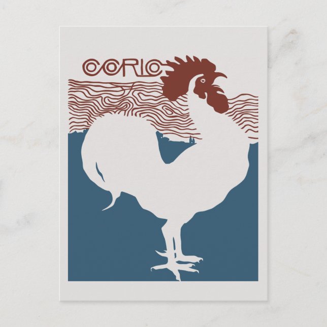 Retro vector art nouveau French magazine cover Postcard (Front)