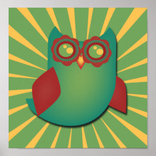 Retro Vector Owl Poster