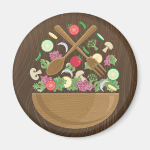 Retro Vegetable Bowl Magnet