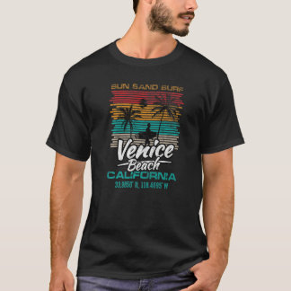 Retro Venice Beach  Quote California Sun Sand Surf T-Shirt