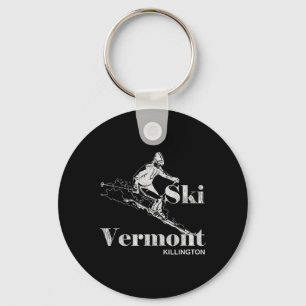 Retro Vermont Killington Skiing Tee Keychain