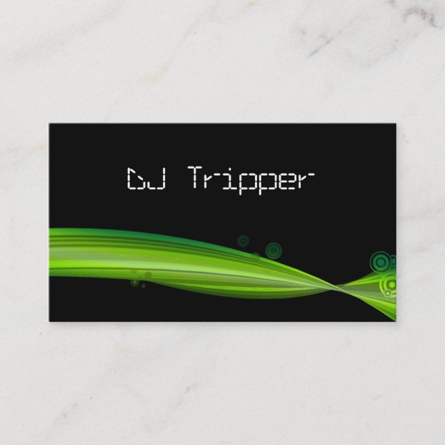 Rétro vert de chaux du DJ de noir de carte de (Devant)