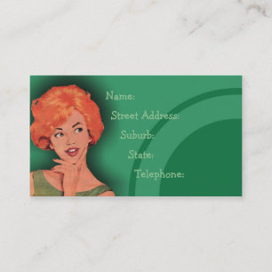 Rétro vert roux gnangnan 2 de carte de coiffure