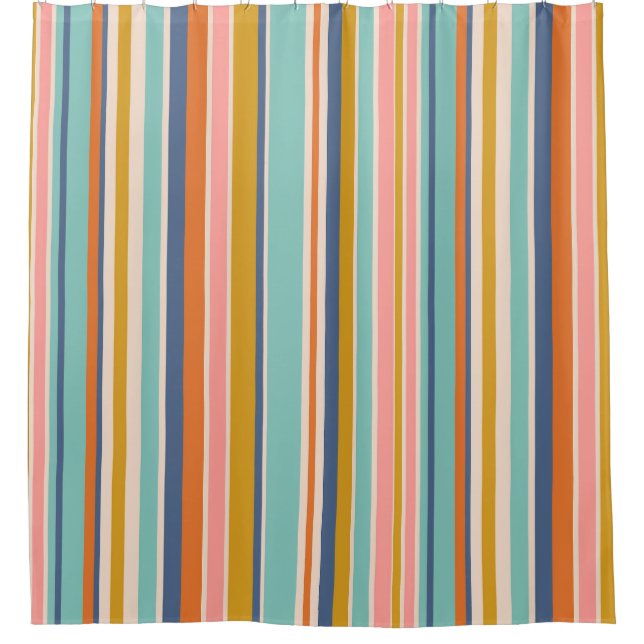 Retro vertical orange blue and yellow pink stripes (Front)