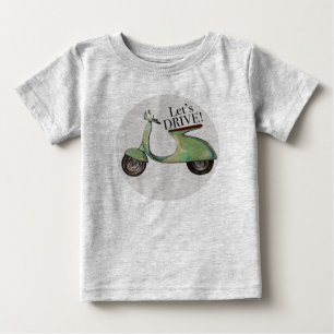 Retro Vespa "Let's Drive" Baby T-Shirt