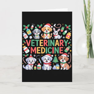 Retro Veterinary Medicine Vet Tech Cat Dog Lover C Card