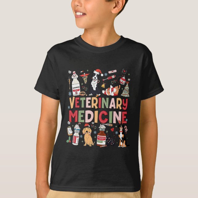 Retro Veterinary Medicine Vet Tech Cat Dog Lover C T-Shirt (Front)