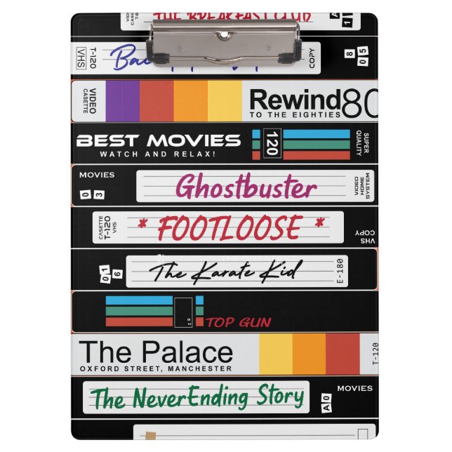 Retro VHS Movie Design Clipboard (Front)