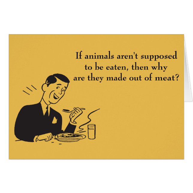 Retro Viande Carnivore Animaux Manger (Devant horizontal)