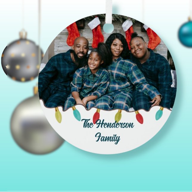 Retro Vibe Christmas Photo  Metal Ornament (Creator Uploaded)