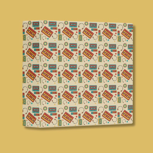 Retro Vibes - 1980s Cassette Tapes Pattern Binder (Creator Uploaded)