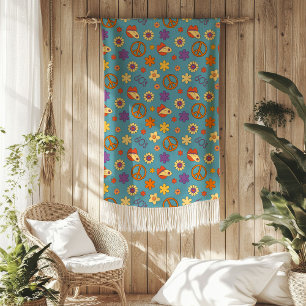 Retro Vibes Blanket Pastel Funky 70s Style