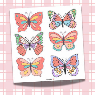 Retro Vibes Butterfly Custom-Cut Vinyl Stickers