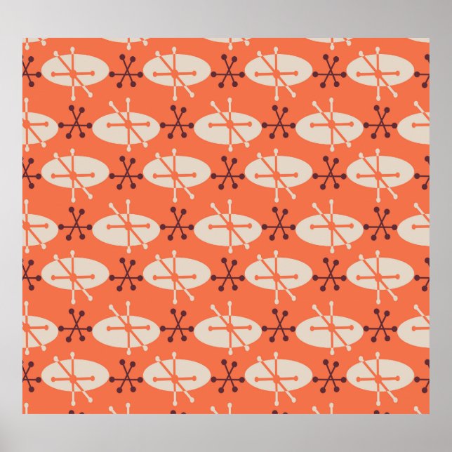 Retro Vibes: Geometric Burst Pattern Poster (Front)