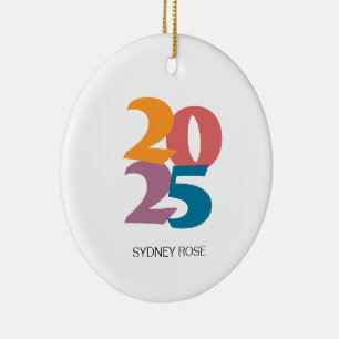 Retro Vibes Graduation Class of 2023 Ceramic Ornament