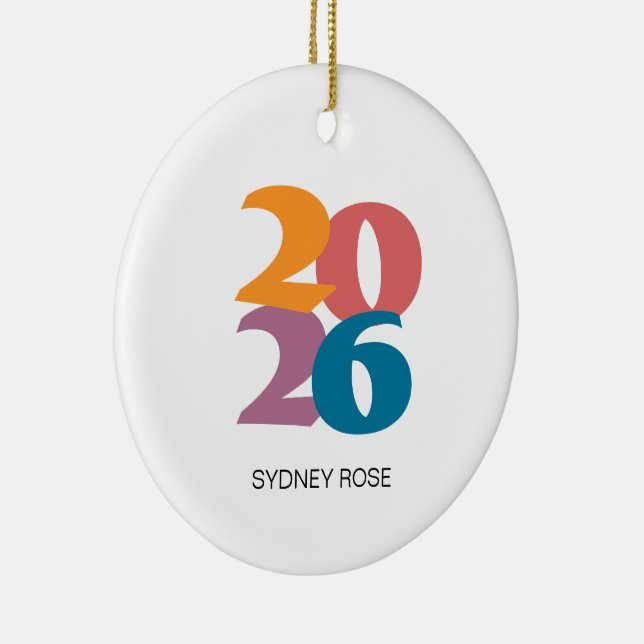 Retro Vibes Graduation Class of 2025 Ceramic Ornament (Right)