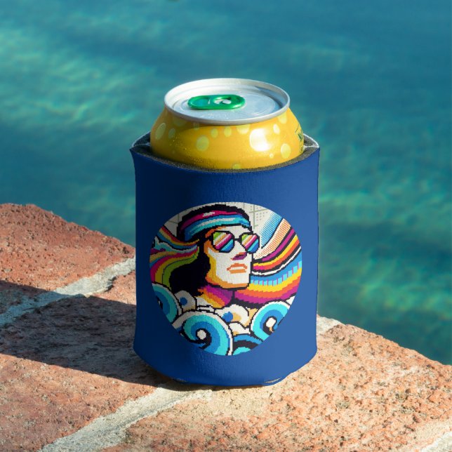 Retro Vibes: Groovy Hobbies in Pixel Art Can Cooler (In Situ Pool)