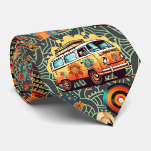 Retro Vibes Pattern RVP01A.D Brown BG Tie