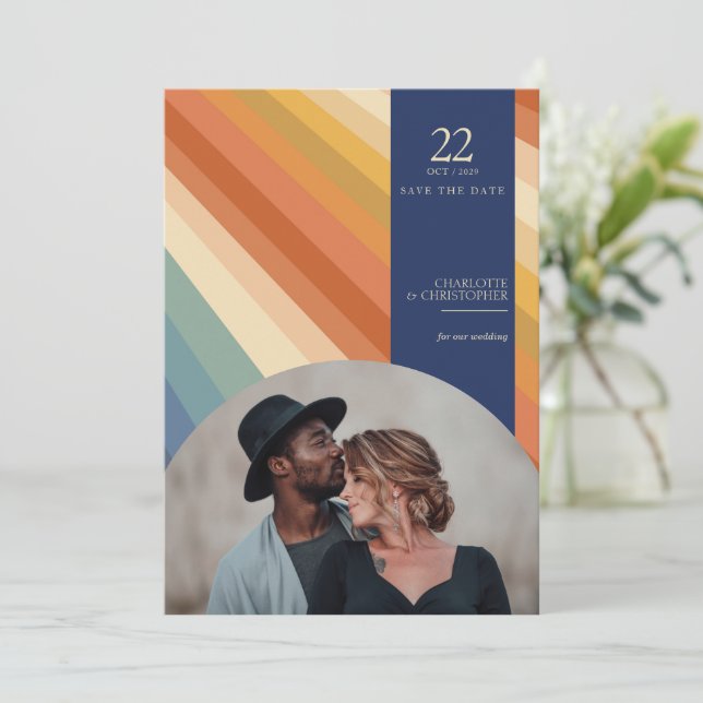 Retro Vibes Save The Date (Standing Front)