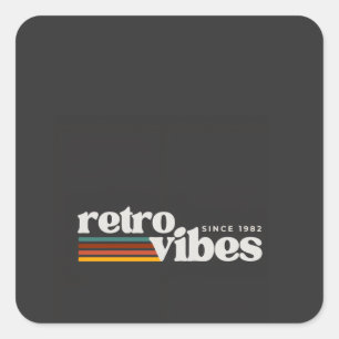 retro vibes  square sticker