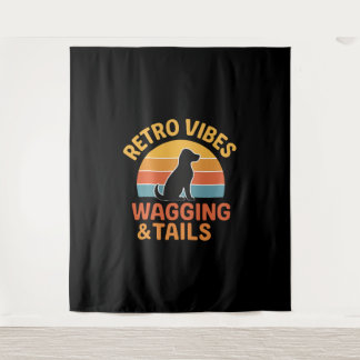 Retro Vibes, Wagging & Tails Tapestry