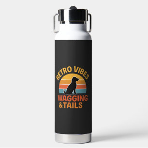 Retro Vibes, Wagging & Tails Water Bottle