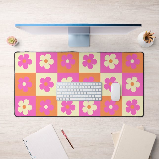 Retro Vibrant BOHO Floral Pattern Desk Mat (Office 1)
