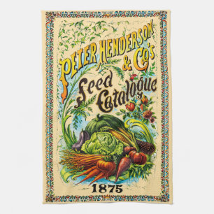 Retro Victorian Era 1875 Seed Catalog Cover Kitchen Towel