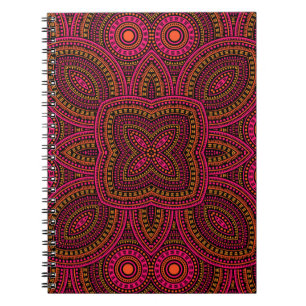 Retro victorian majolica tile seamless pattern. Et Notebook