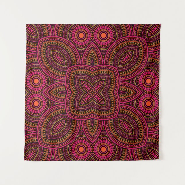Retro victorian majolica tile seamless pattern. Et Tapestry (Front)