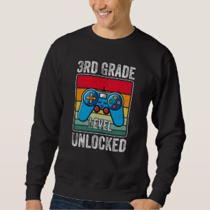 Retro Video Game 3rd Grade Level Unlocked Gift Sweatshirt