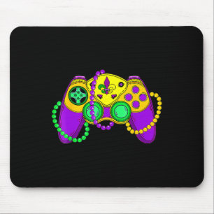 Retro Video Game Controller Hat Mardi Gras Gaming  Mouse Pad
