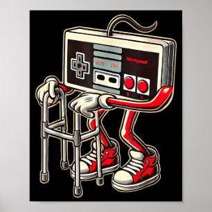 Retro Video Game Controller With Walker Funny Game Poster