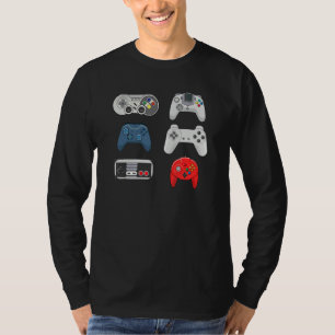 Retro Video Game Controllers Collection   Gaming T-Shirt