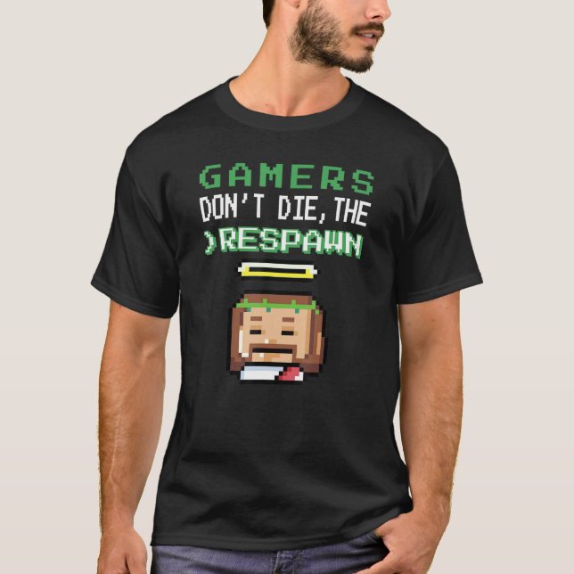 Retro Video Game  Gaming Gamers Dont Die The Respa T-Shirt (Front)
