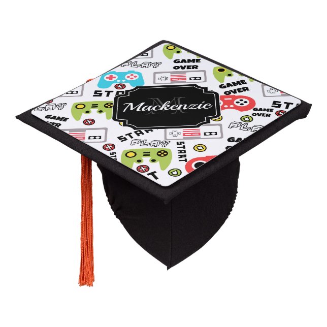 Retro Video Game Graduation Cap Topper (Angled)