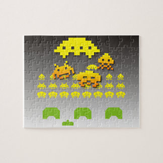 Retro Video Game Invaders Puzzle
