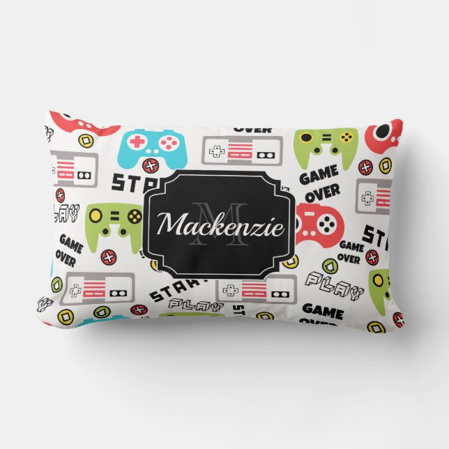 Retro Video Game Lumbar Pillow (Front)