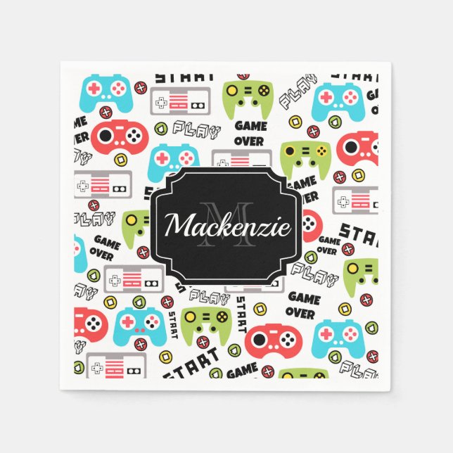 Retro Video Game Napkin (Front)