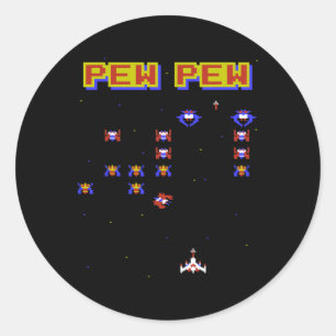 Retro Video Game Old School Game 80s Vintage Gamin Classic Round Sticker