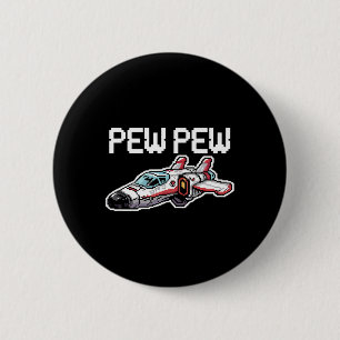 Retro Video Game Ship Arcade Funny Nostalgia Gamer 2 Inch Round Button