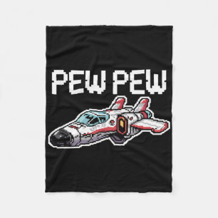 Retro Video Game Ship Arcade Funny Nostalgia Gamer Fleece Blanket