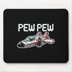 Retro Video Game Ship Arcade Funny Nostalgia Gamer Mouse Pad