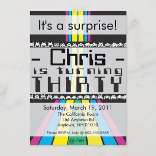 Retro Video Game Thirtieth Birthday Invitation